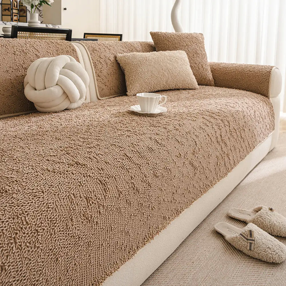 Luxury Long Plush Chenille All-Season Soft And Non-Slip Couch Cover For Muddy Paws