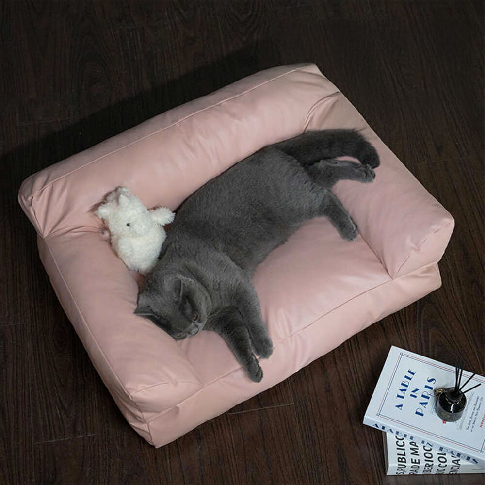Cama de sofá de capricho de apoyo para perros y gatos de lujo impermeable