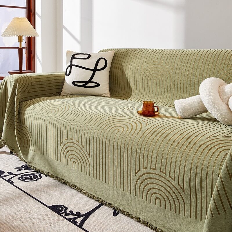 Motif de arco minimalista Tapa de sofá Chenille resistente a los arañazos
