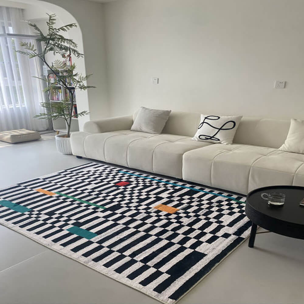 Alfombra de sala de estar minimalista moderna alfombra suave y elegante
