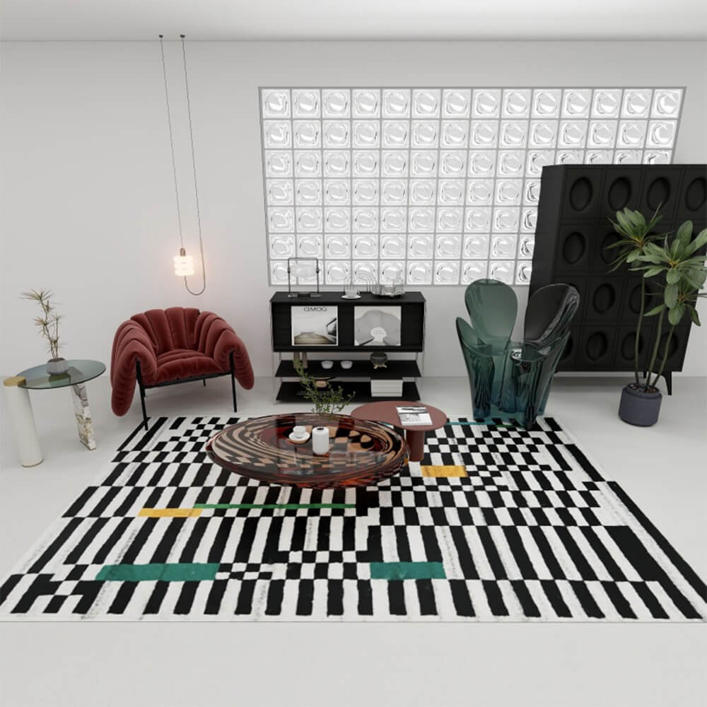 Alfombra de sala de estar minimalista moderna alfombra suave y elegante