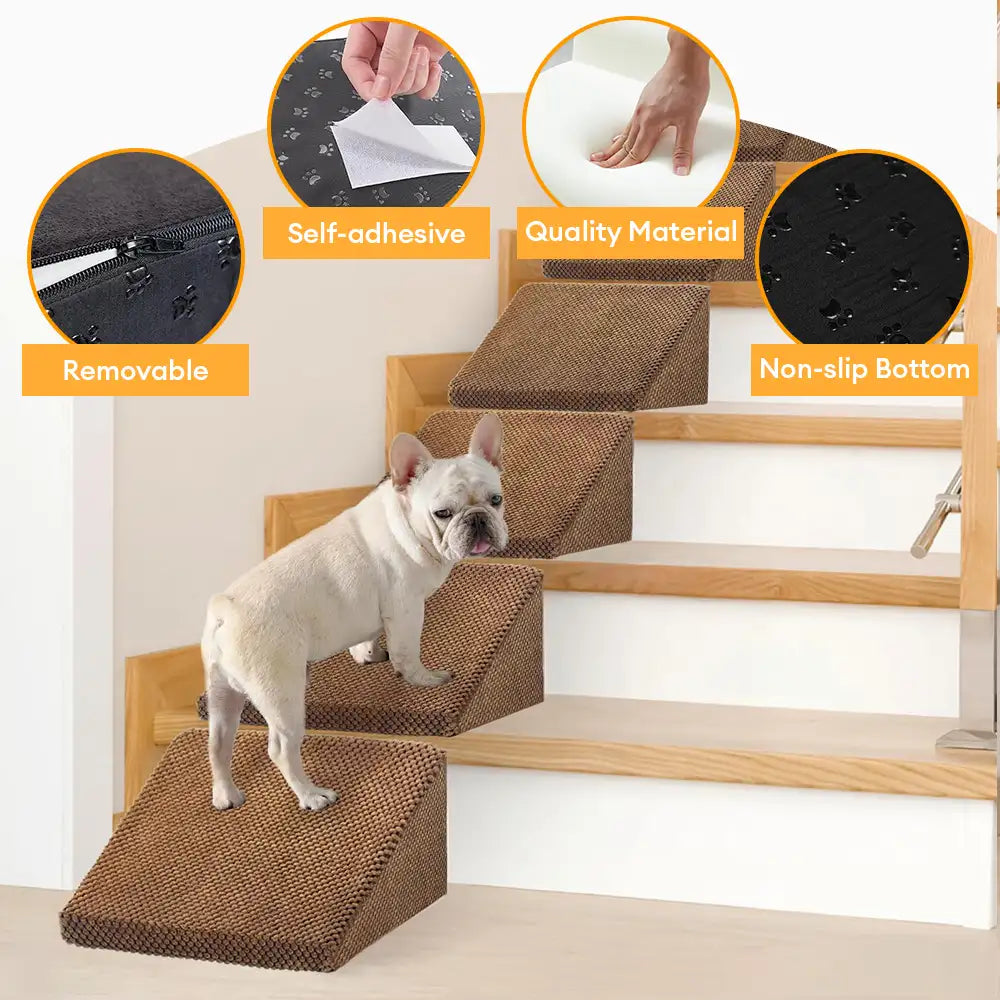 Rampas de perro de espuma modular con escaleras para escaleras con Velcro