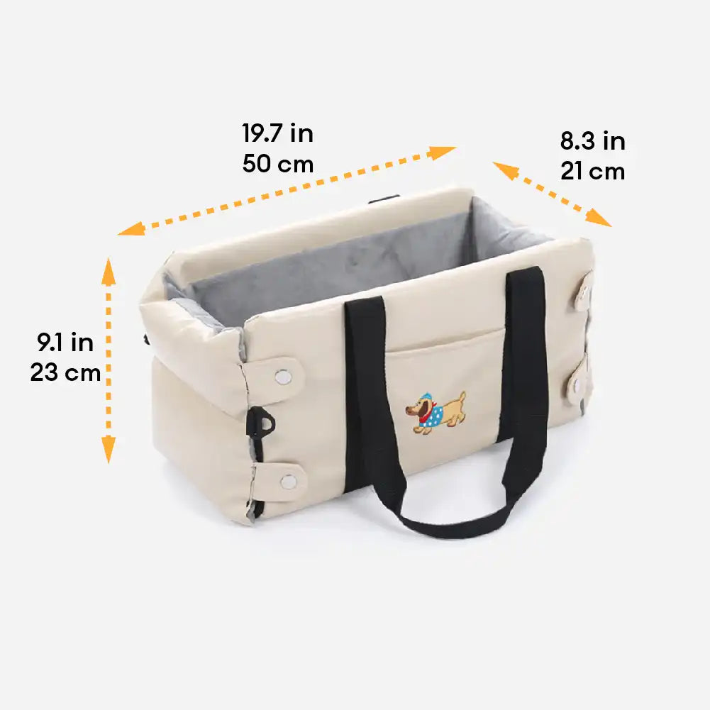 Asiento de perro para automóvil de consola central impermeable de imitación de cuero portátil para viajar