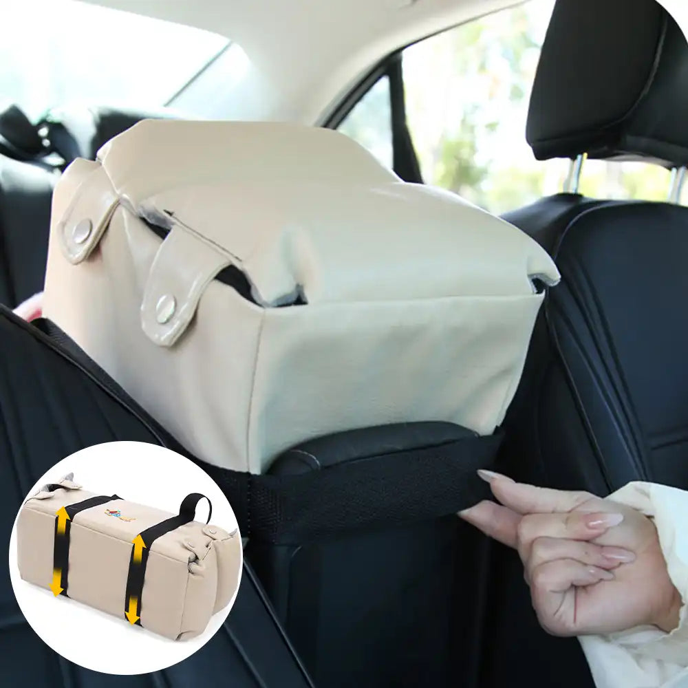 Asiento de perro para automóvil de consola central impermeable de imitación de cuero portátil para viajar
