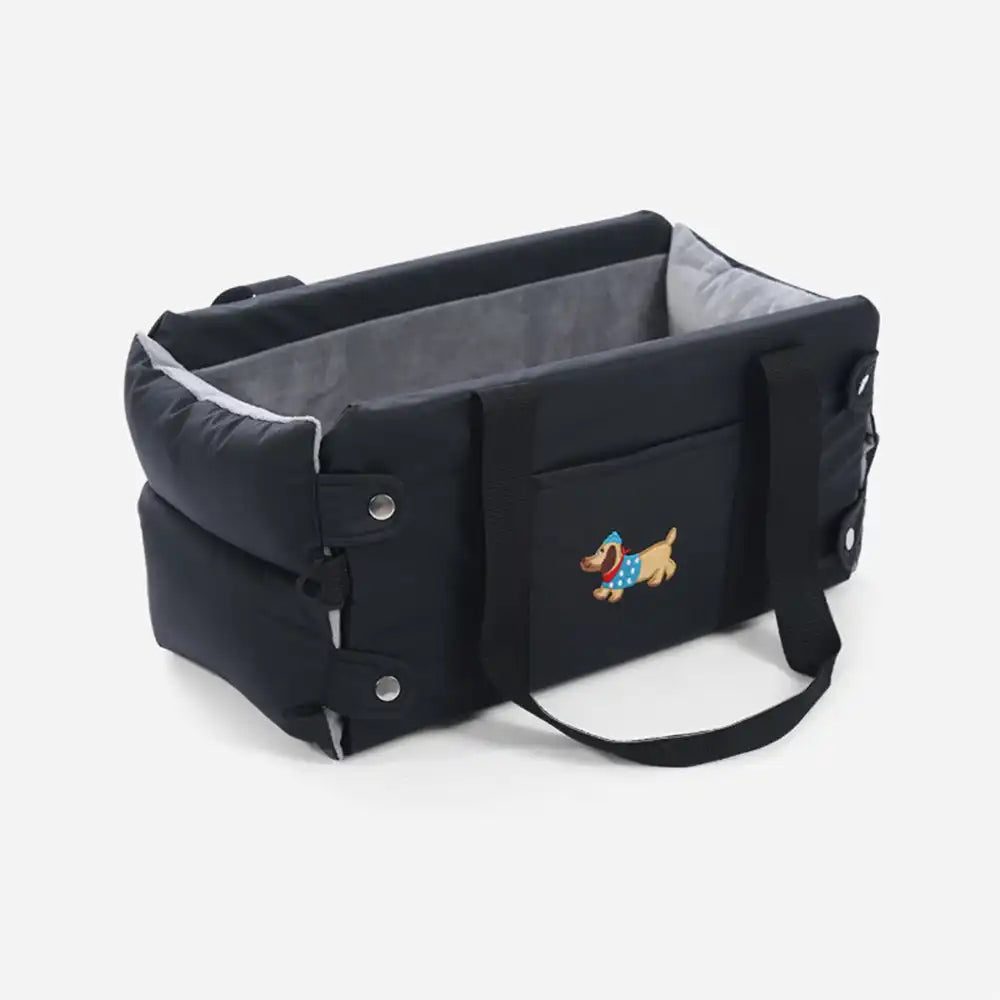 Asiento de perro para automóvil de consola central impermeable de imitación de cuero portátil para viajar