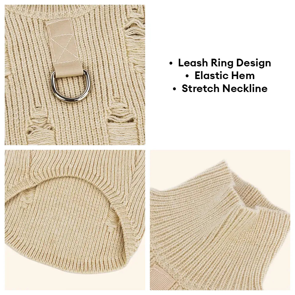 Retro Cable Knit Dachshund And Small To Medium-Sized Dog Sweater