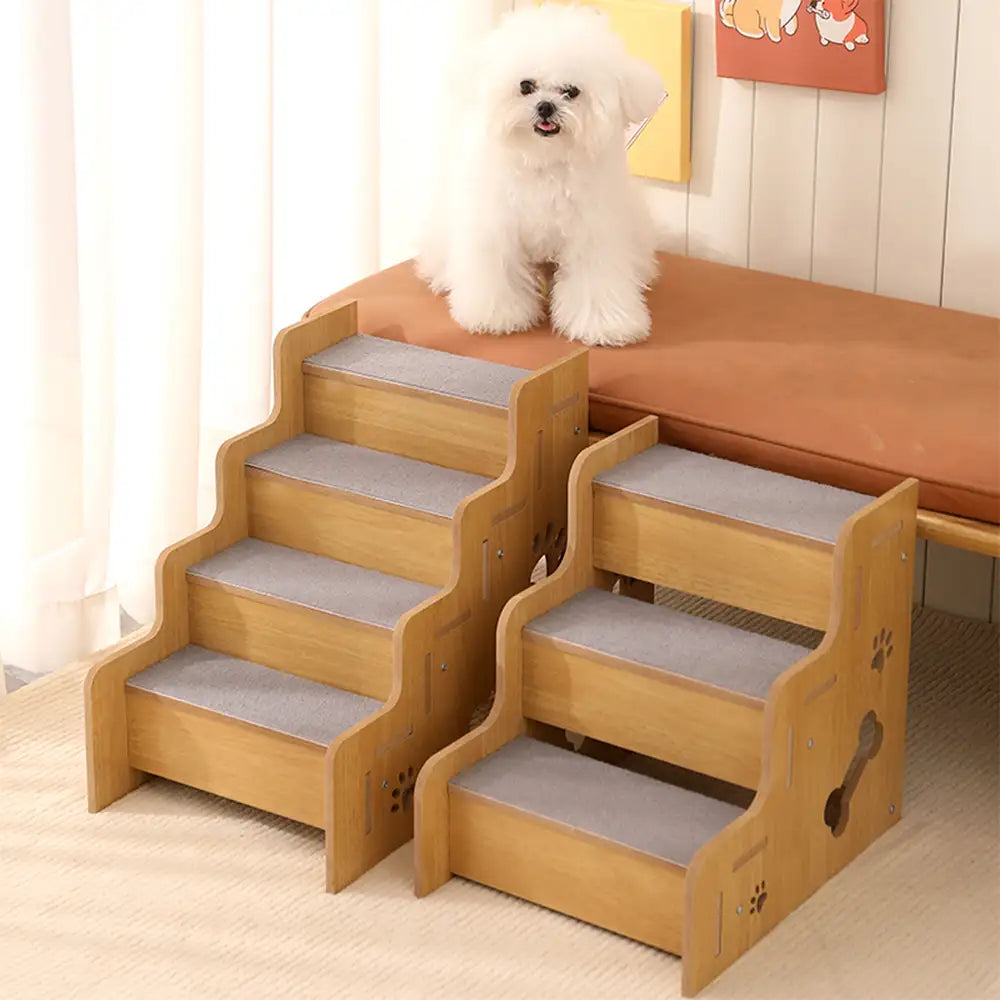 Safe Sturdy Wood Non-Slip Dog Ramp Stairs