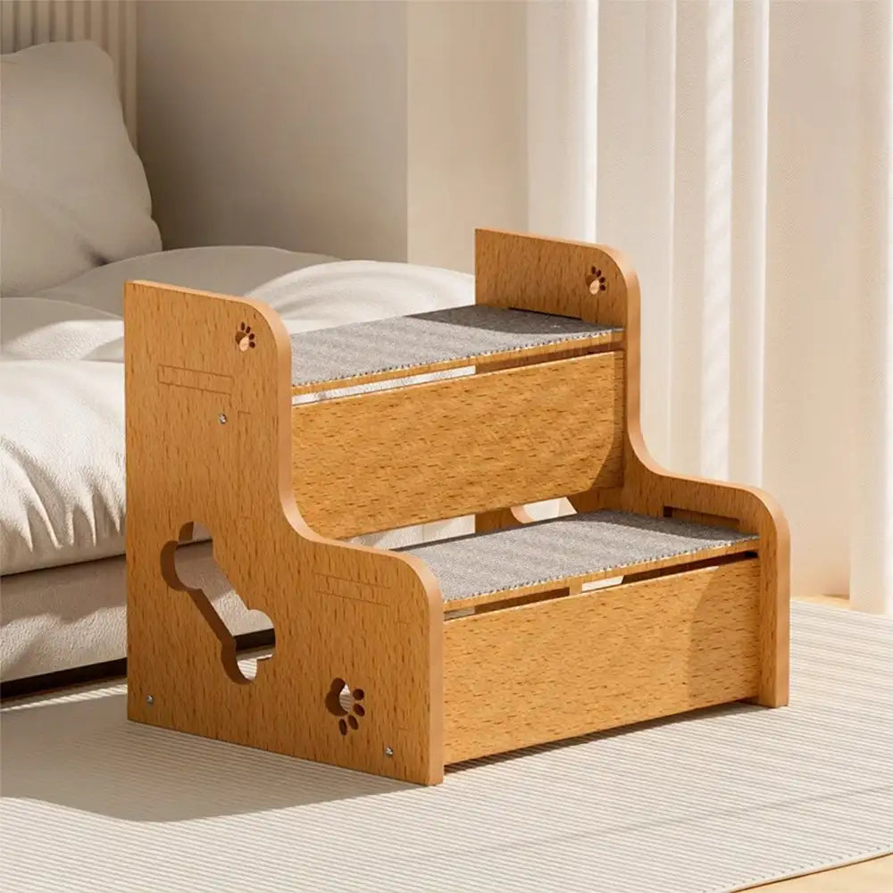 Safe Sturdy Wood Non-Slip Dog Ramp Stairs