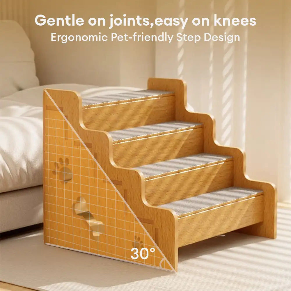 Safe Sturdy Wood Non-Slip Dog Ramp Stairs