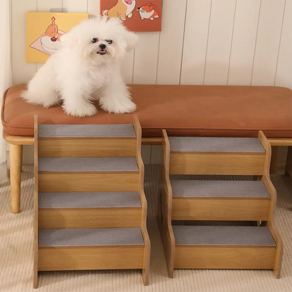 Rampa de perro de madera segura, resistente y antideslizante