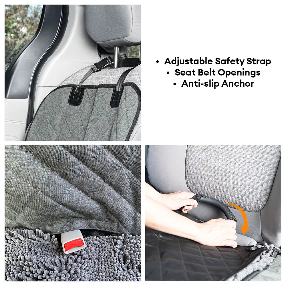 Protector de respaldo para mascotas de chenilla suave, impermeable y resistente a la suciedad, colchoneta para asiento de perro en el coche
