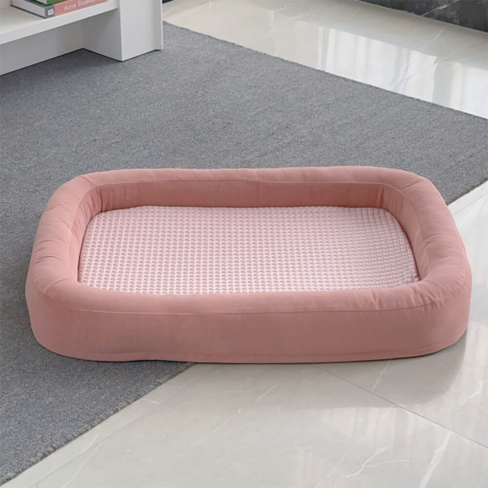 Cama para perros ovalada de temporada toda, reversible, lavable y de enfriamiento suave