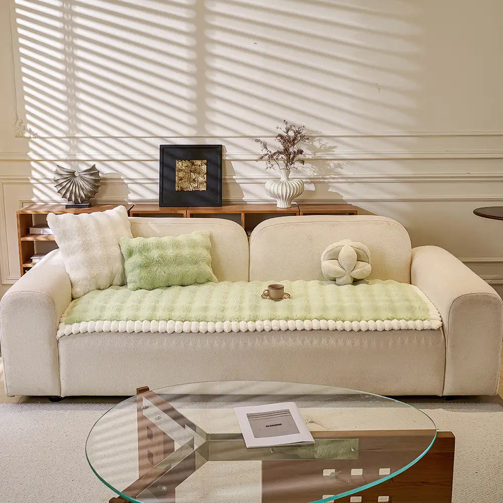 Herringbone chenille elegante decoración de sofá transpirable cubierta de sofá sin deslizamiento