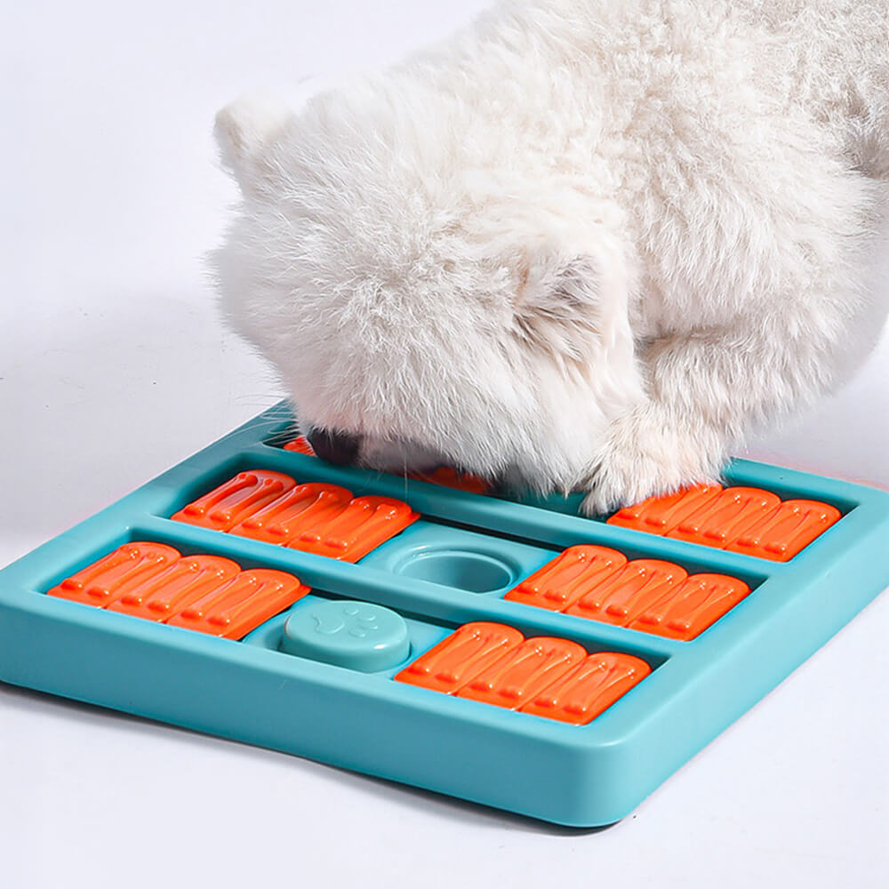 Juguete puzzle para perros de alimentación lenta interactivo en forma de cuadrado