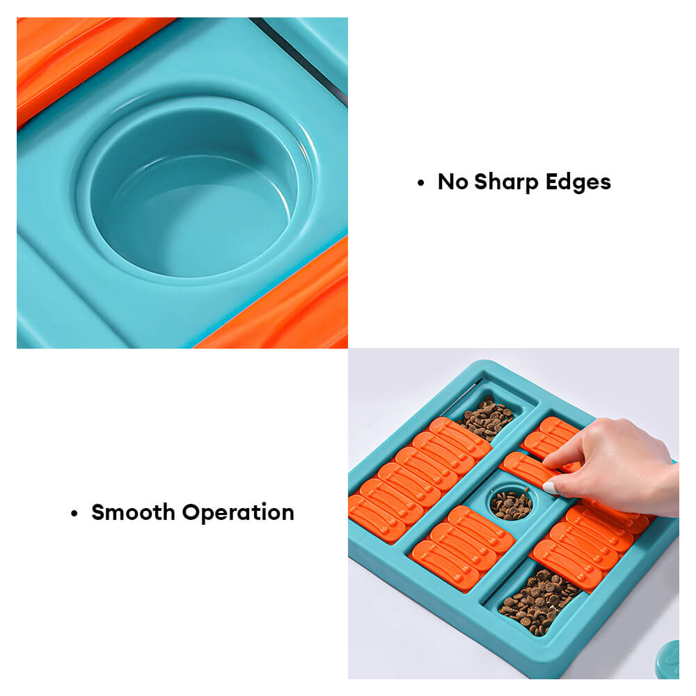 Juguete puzzle para perros de alimentación lenta interactivo en forma de cuadrado