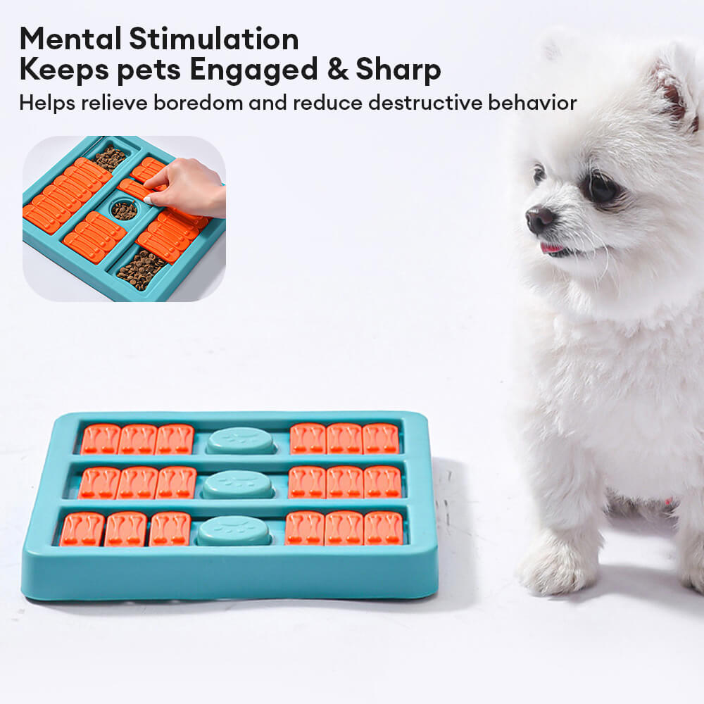 Juguete puzzle para perros de alimentación lenta interactivo en forma de cuadrado