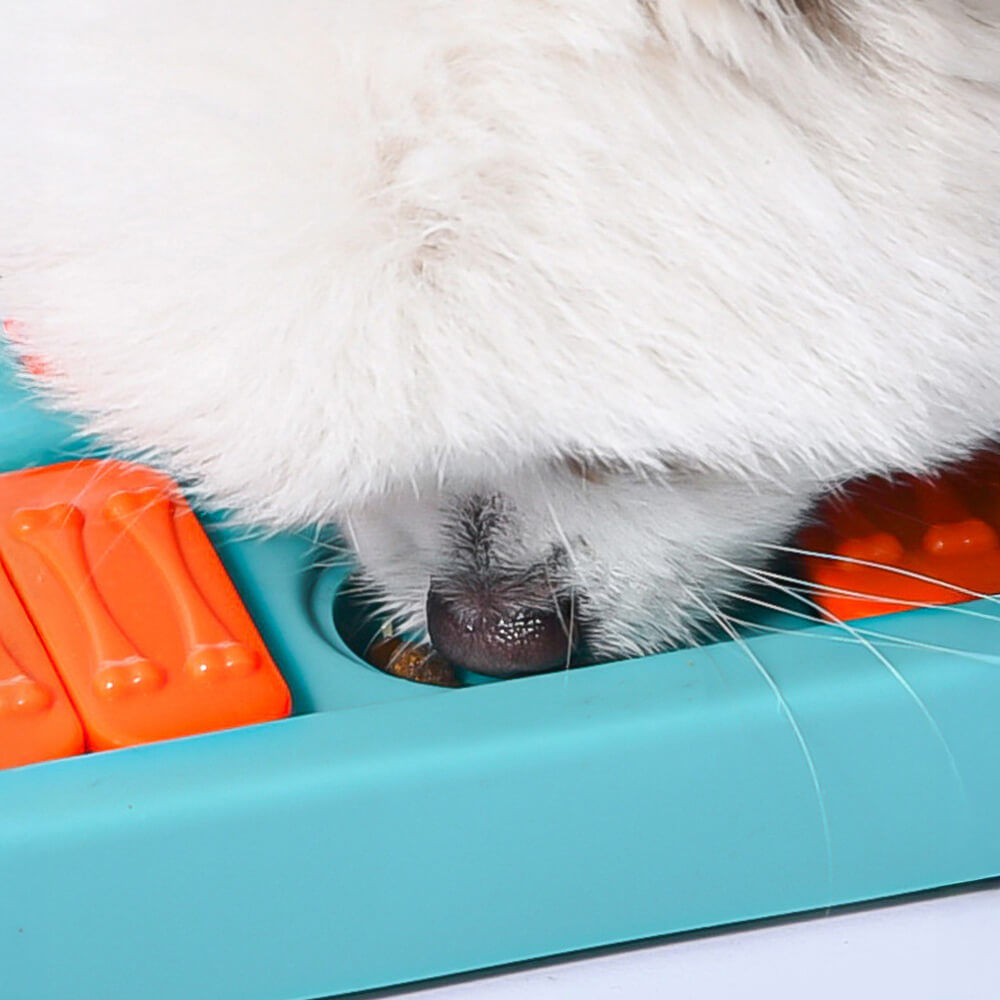 Juguete puzzle para perros de alimentación lenta interactivo en forma de cuadrado