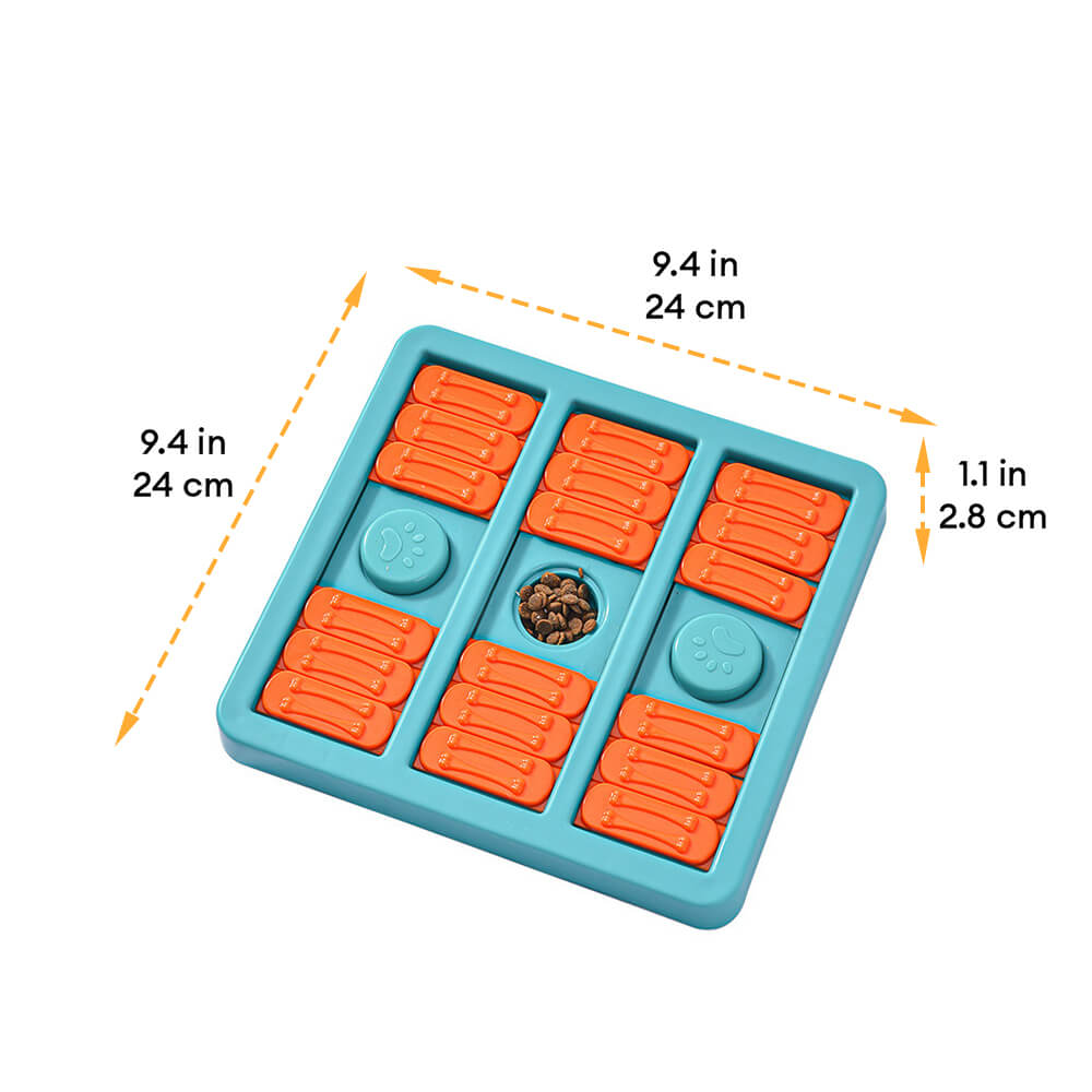Juguete puzzle para perros de alimentación lenta interactivo en forma de cuadrado