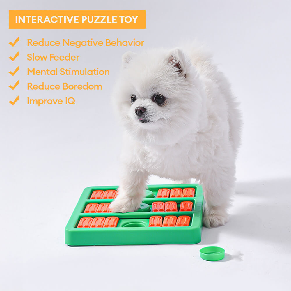 Juguete puzzle para perros de alimentación lenta interactivo en forma de cuadrado