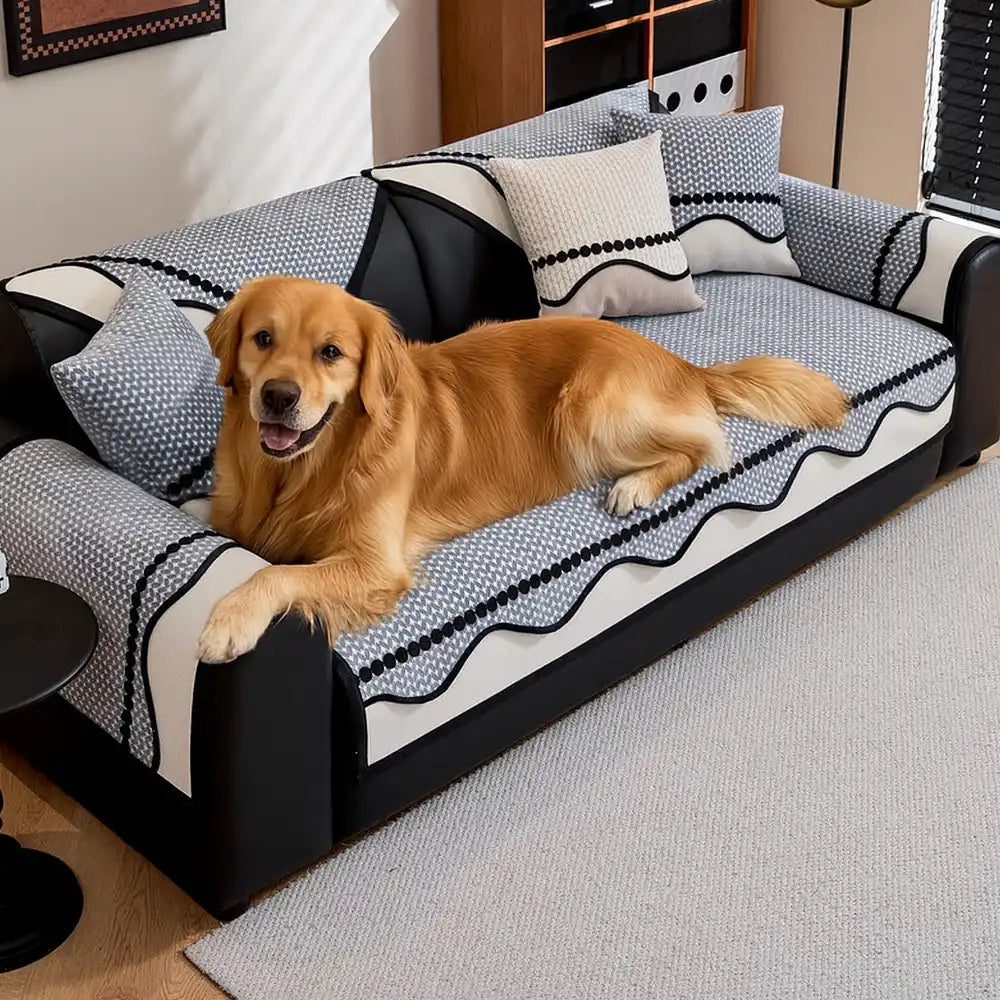 Cubierta de sofá antidesgarro de chenilla elegante para protección de muebles