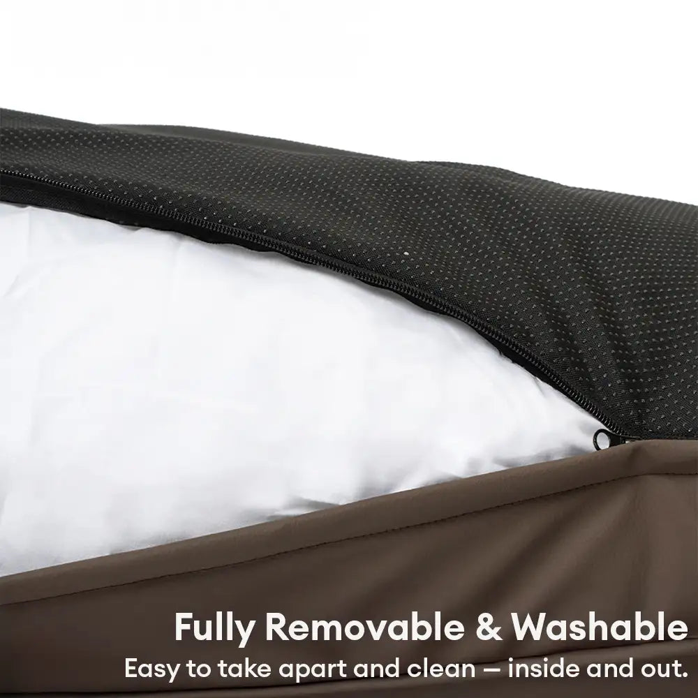 Cama para perros de tela tecnológica cuadrada, calmante, impermeable y resistente a los rasguños