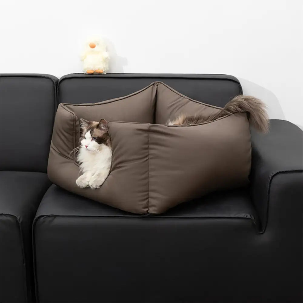 Cama para perros de tela tecnológica cuadrada, calmante, impermeable y resistente a los rasguños