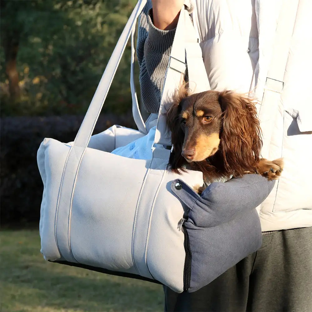 Bolsa de viaje de doble propósito con forro grueso para centro de consola y asiento para perro en el coche