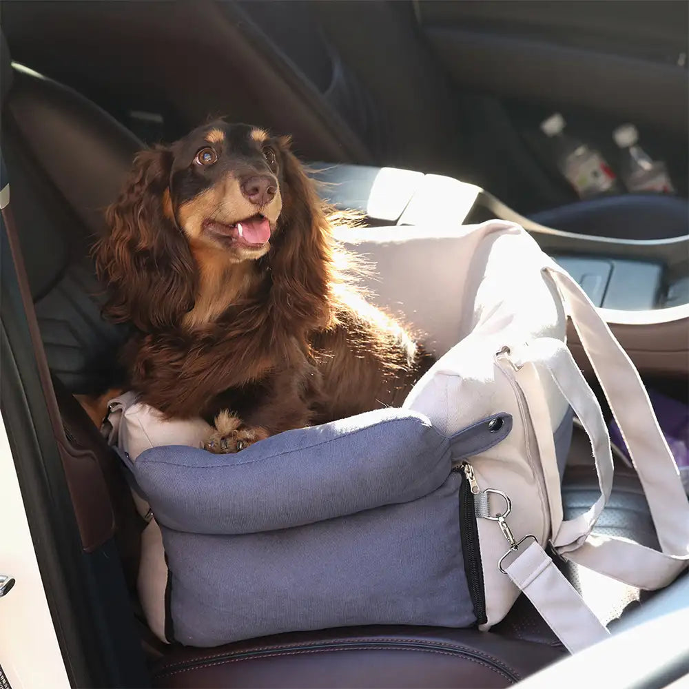 Bolsa de viaje de doble propósito con forro grueso para centro de consola y asiento para perro en el coche