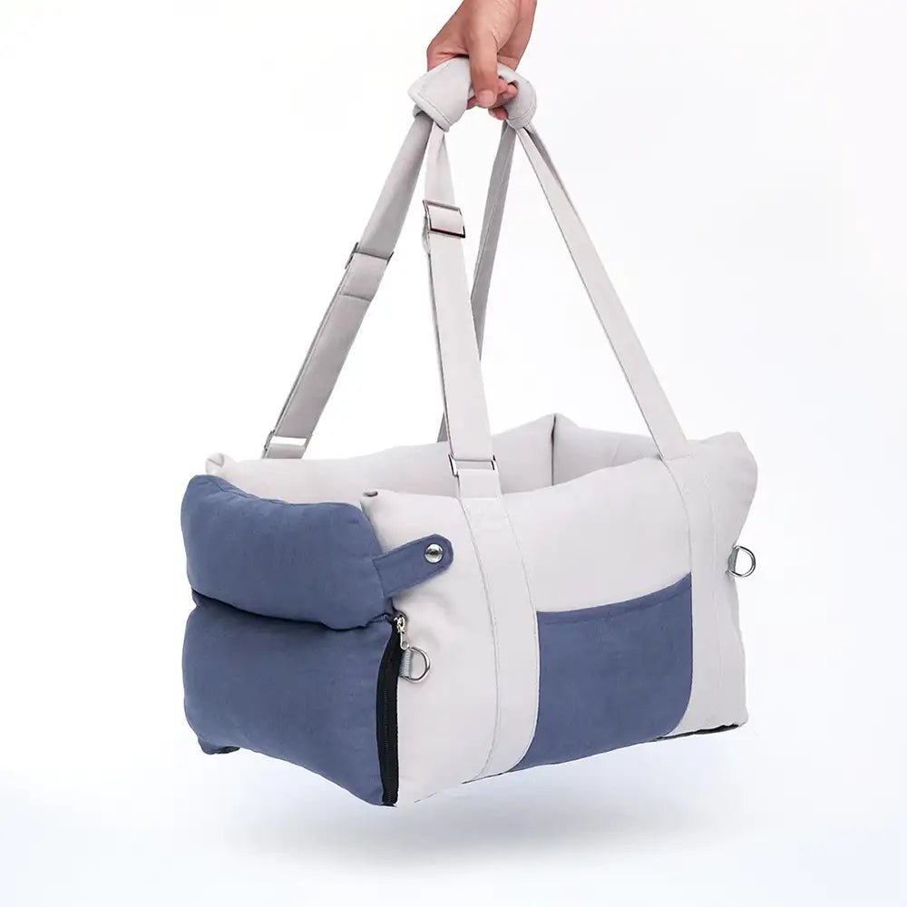 Bolsa de viaje de doble propósito con forro grueso para centro de consola y asiento para perro en el coche