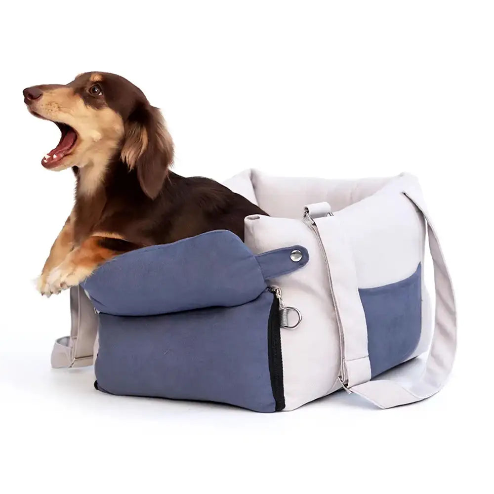 Bolsa de viaje de doble propósito con forro grueso para centro de consola y asiento para perro en el coche