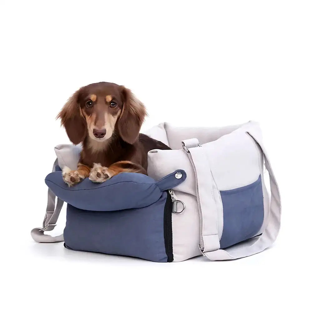 Bolsa de viaje de doble propósito con forro grueso para centro de consola y asiento para perro en el coche