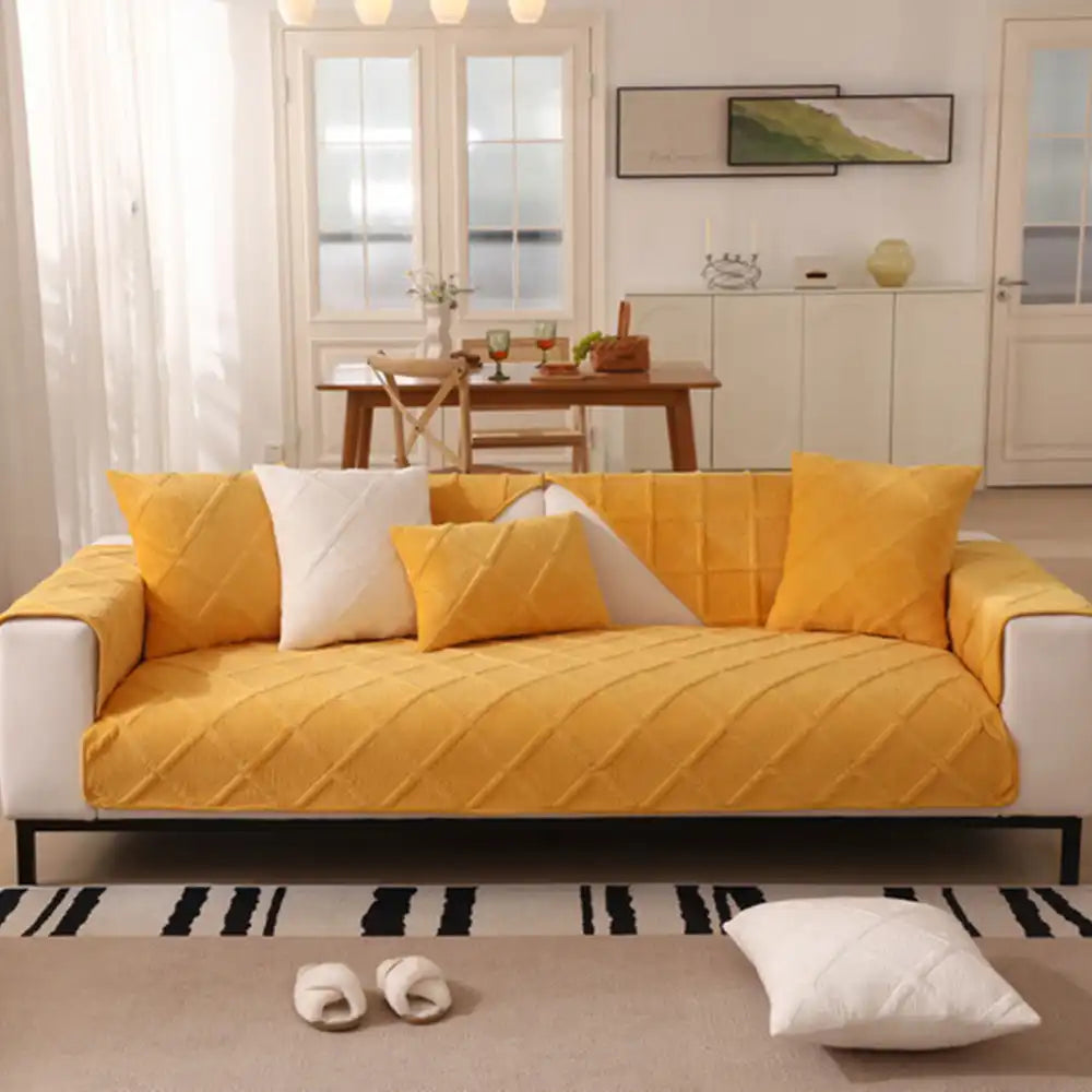 Velvety Soft Short Plush Modern Interiors Cubierta del sofá