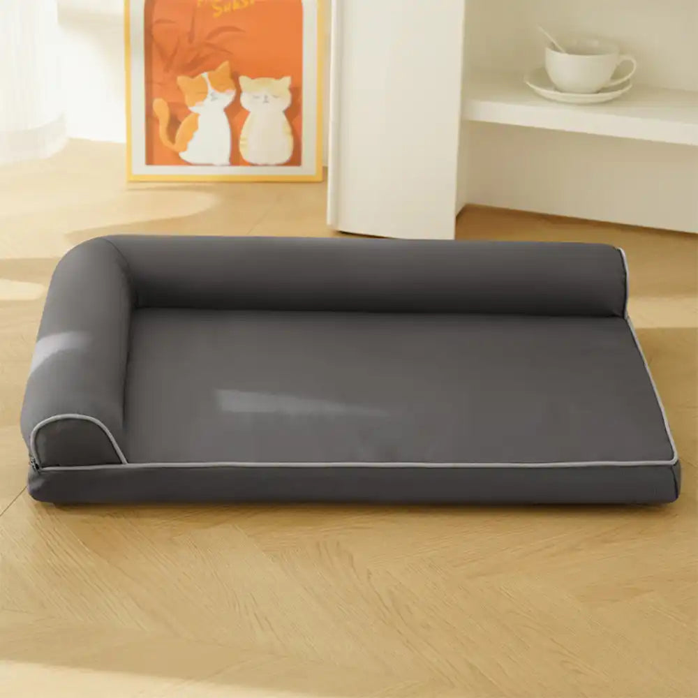 Cama ortopédica de espuma de huevo impermeable con lados elevados L para perros grandes