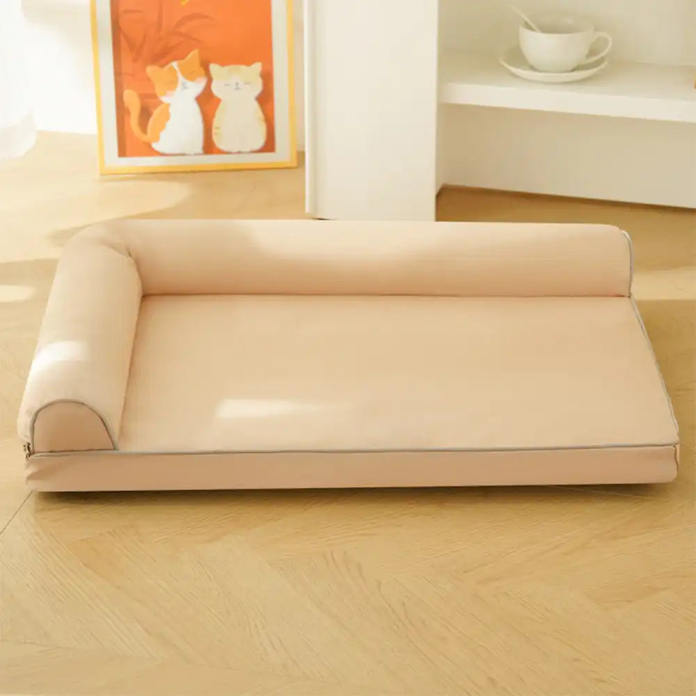 Cama ortopédica de espuma de huevo impermeable con lados elevados L para perros grandes