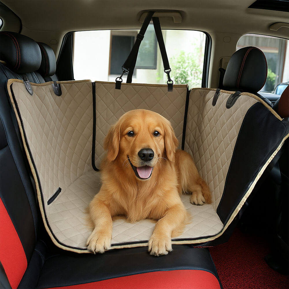 Funda de asiento para perro de coche impermeable y multiusos – Protector de asiento trasero convertible para mascotas
