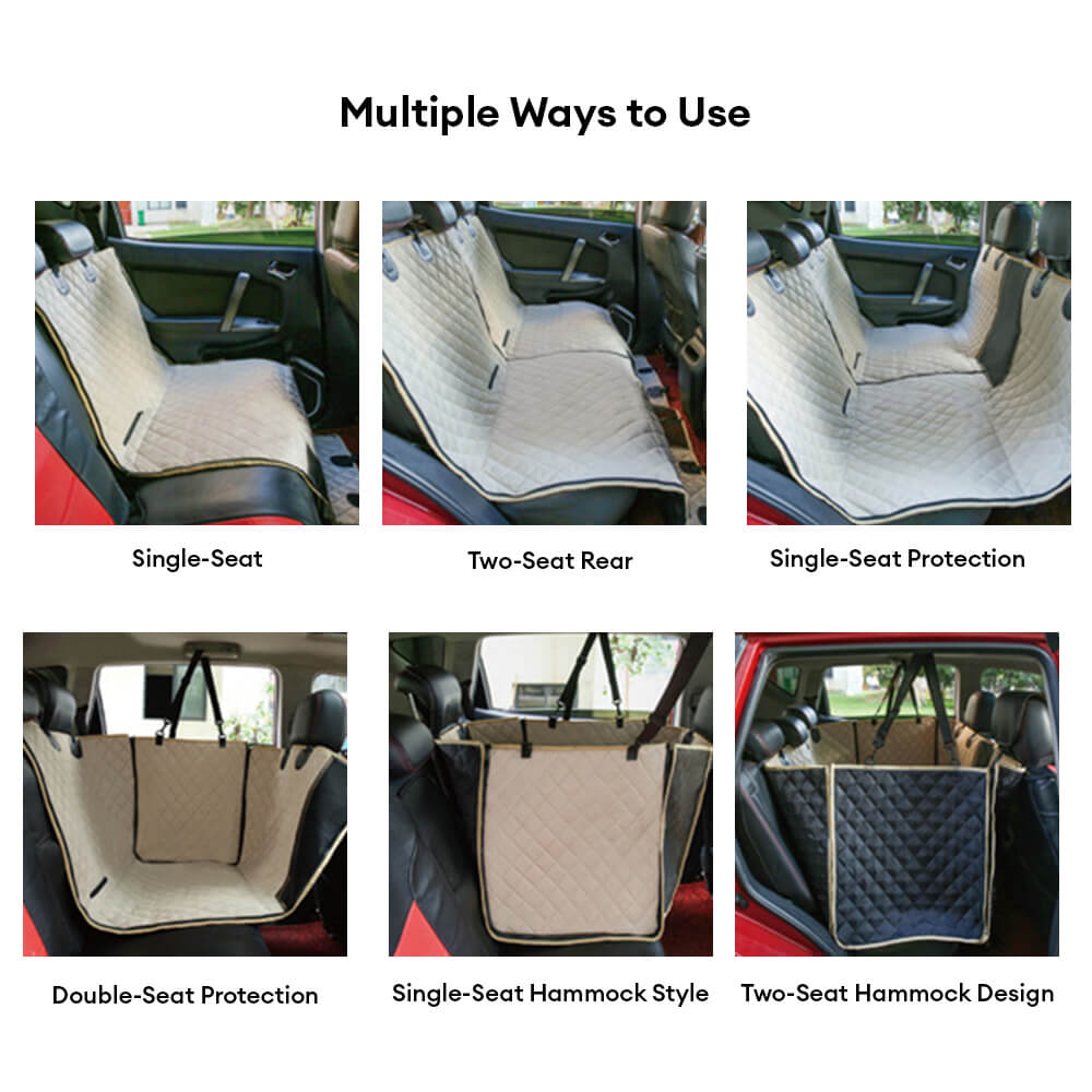 Funda de asiento para perro de coche impermeable y multiusos – Protector de asiento trasero convertible para mascotas
