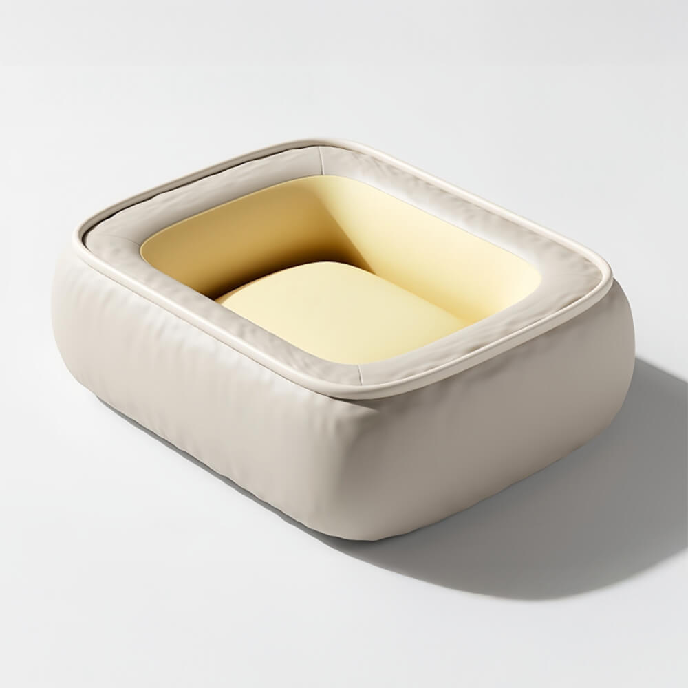 Cama para perros impermeable, de cuero PU antideslizante, resistente a rasguños y de soporte completo
