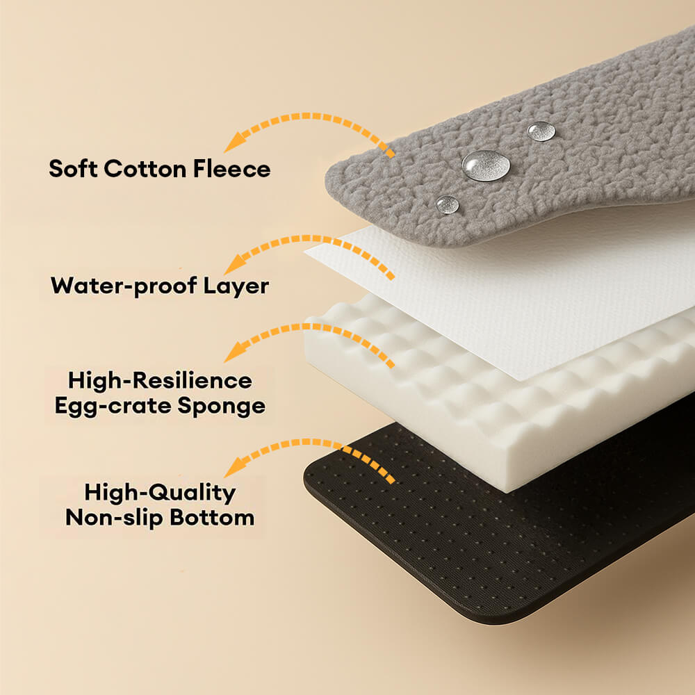 Cama para perro grande de memoria de espuma ortopédica extraíble e impermeable