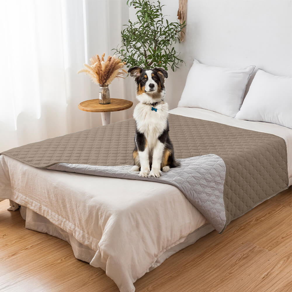 Funda de sofá para mascotas con acolchado de rombos, impermeable y antideslizante: protección elegante para muebles