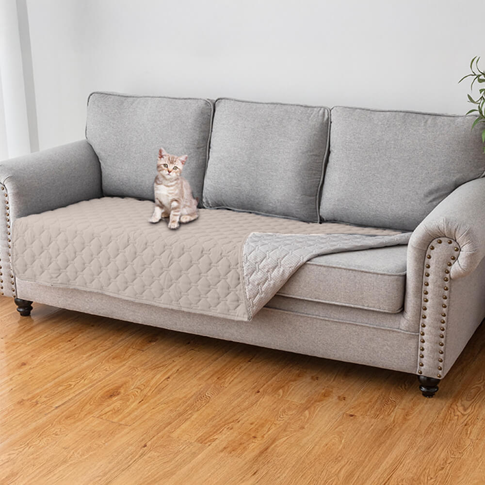 Funda de sofá para mascotas con acolchado de rombos, impermeable y antideslizante: protección elegante para muebles