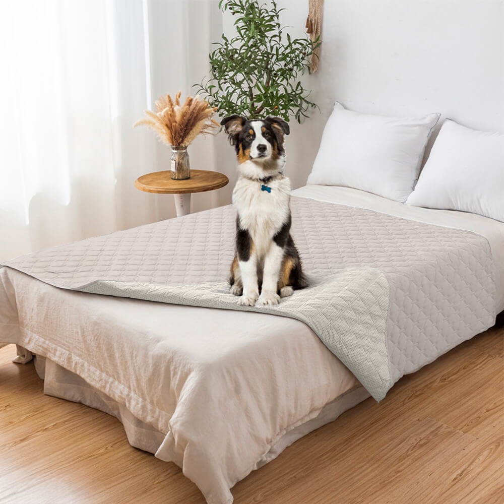 Funda de sofá para mascotas con acolchado de rombos, impermeable y antideslizante: protección elegante para muebles