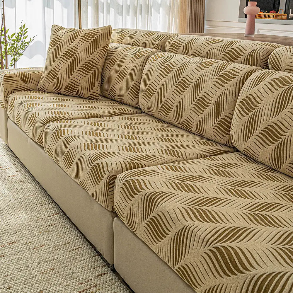 Wave Jacquard Polar Fleece Protección antiestática Cubierta de sofá de envoltura completa