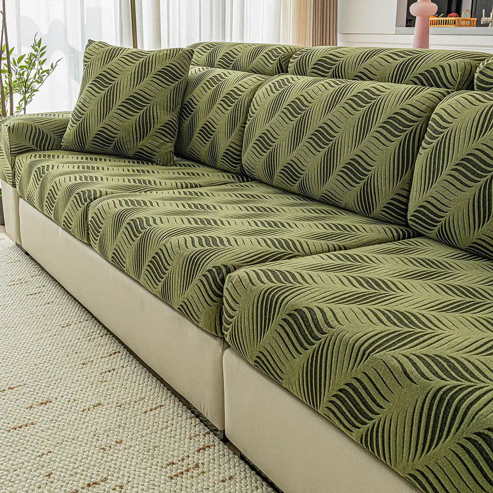 Wave Jacquard Polar Fleece Protección antiestática Cubierta de sofá de envoltura completa