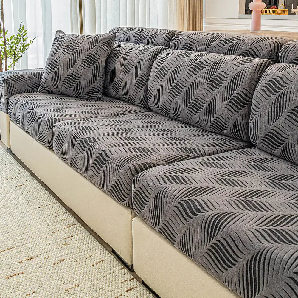 Wave Jacquard Polar Fleece Protección antiestática Cubierta de sofá de envoltura completa