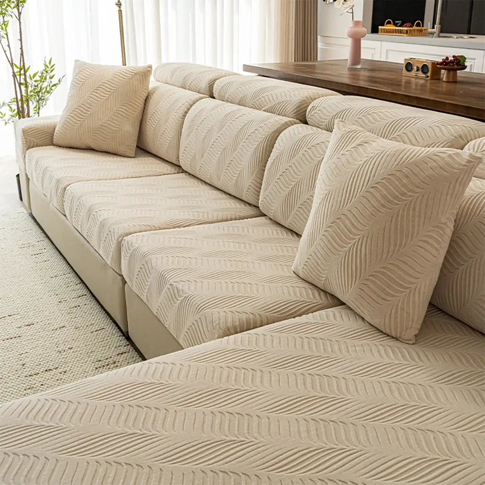 Wave Jacquard Polar Fleece Protección antiestática Cubierta de sofá de envoltura completa