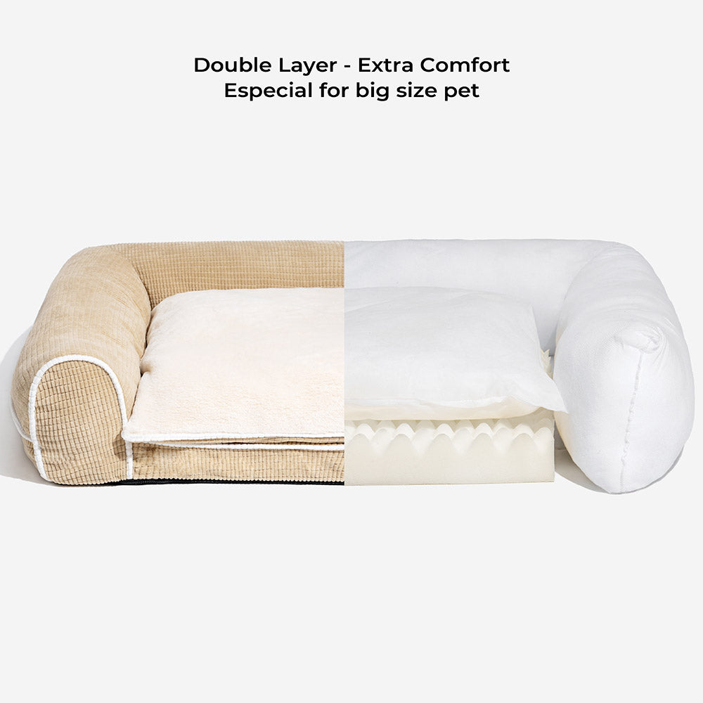 Cama de perro ortopédico de doble capa de lujo