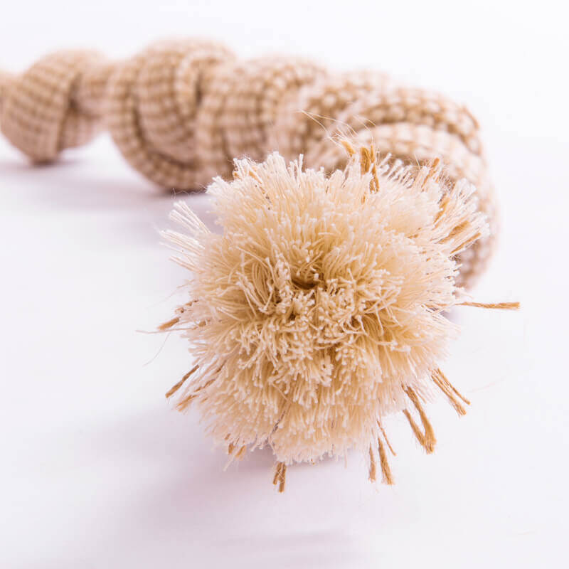 Juego de juguetes de cuerda de algodón y lino para limpiar los dientes, juguete interactivo para masticar para perros