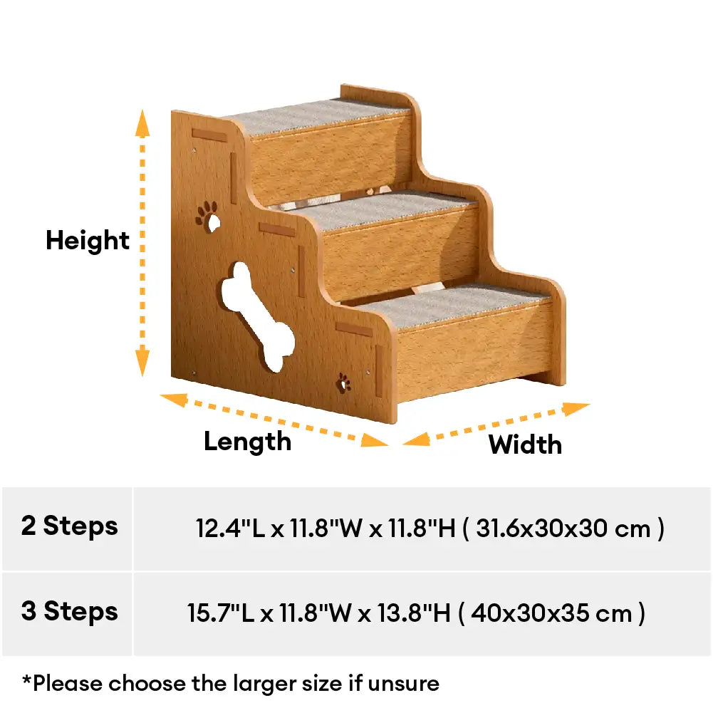 Safe Sturdy Wood Non-Slip Dog Ramp Stairs