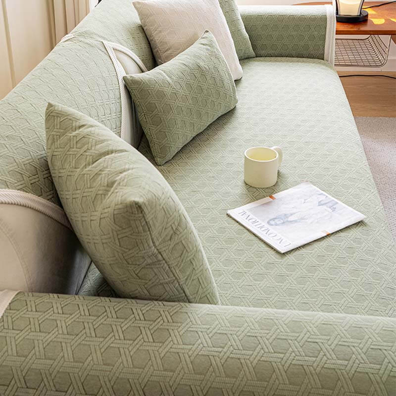Cubierta de sofá impermeable y a prueba de aceite de tela chenille jacquard
