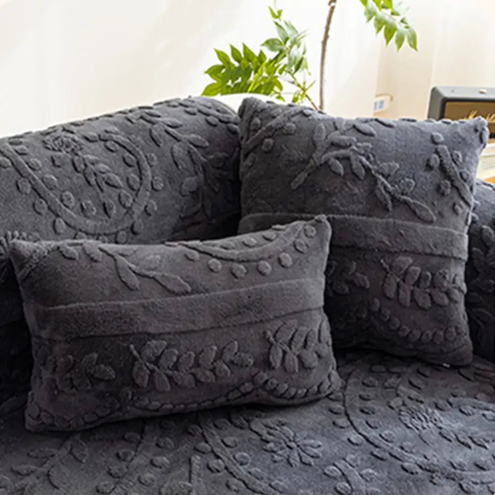 Chenille Art Corrugated Breatable No-Slip Couch Cover Coach